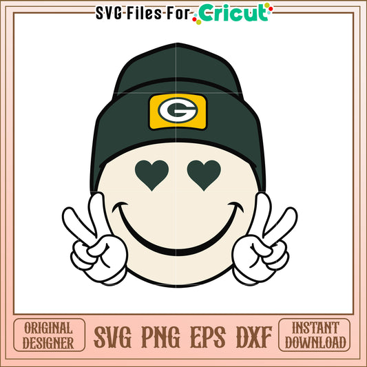 Green Bay Packers Smiley Face SVG