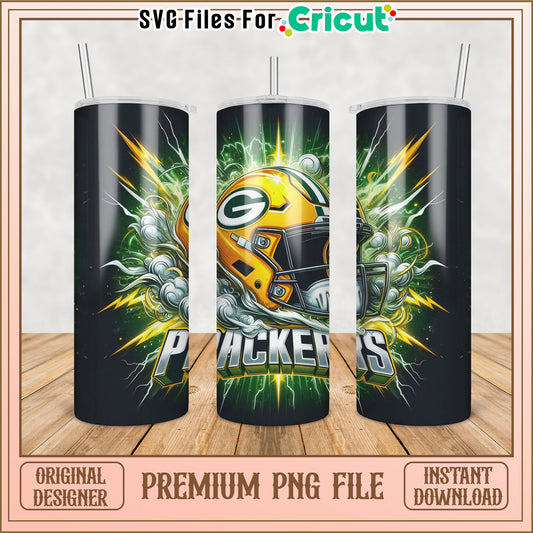 Green Bay Packers Tumbler Design PNG for Cricut Projects Download