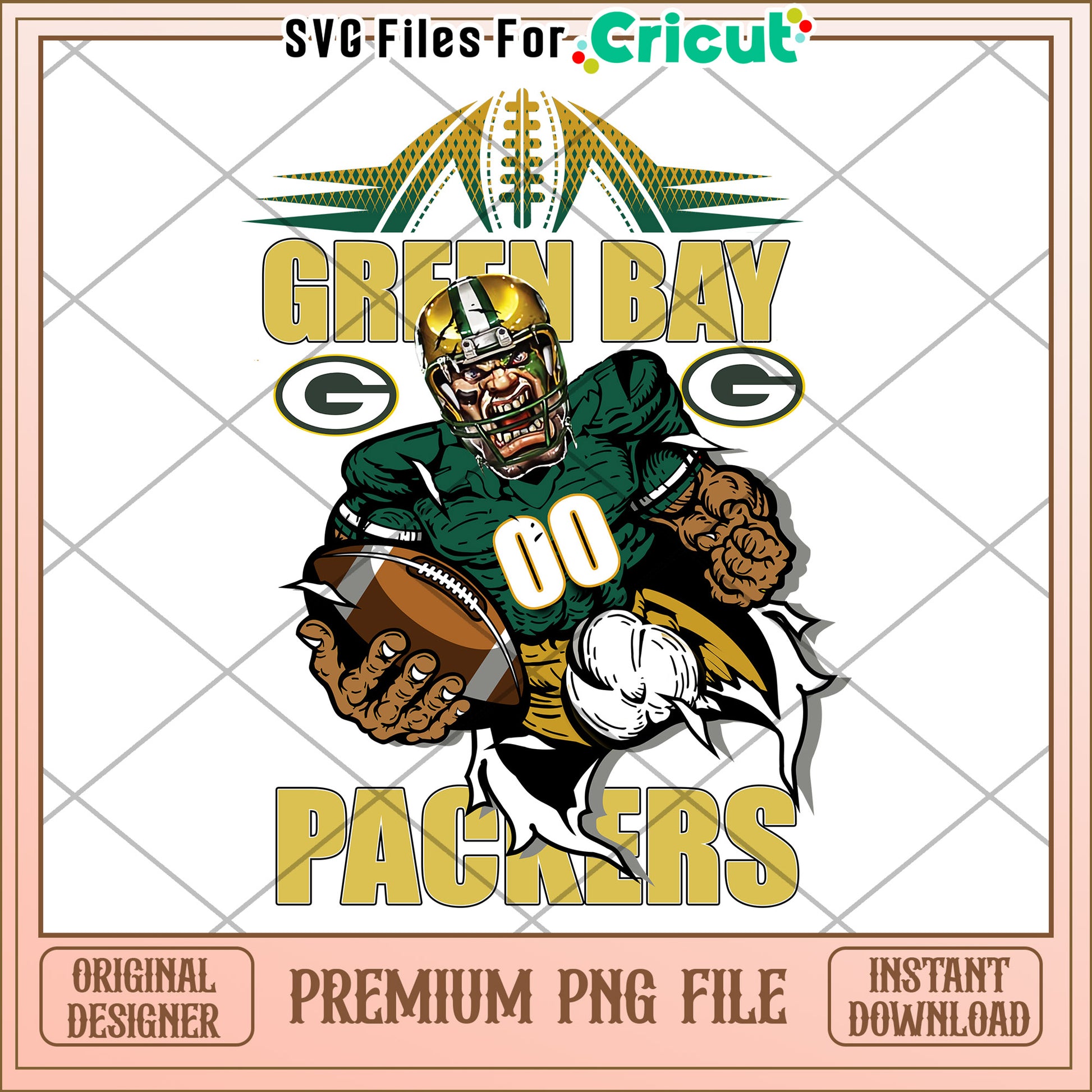Green Bay Packers football design, premium PNG file download