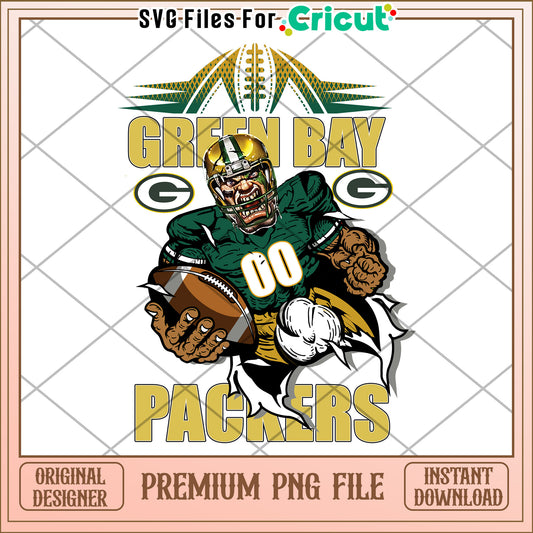 Green Bay Packers football design, premium PNG file download