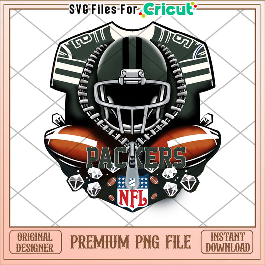 Green Bay Packers football design for Cricut, premium PNG file download