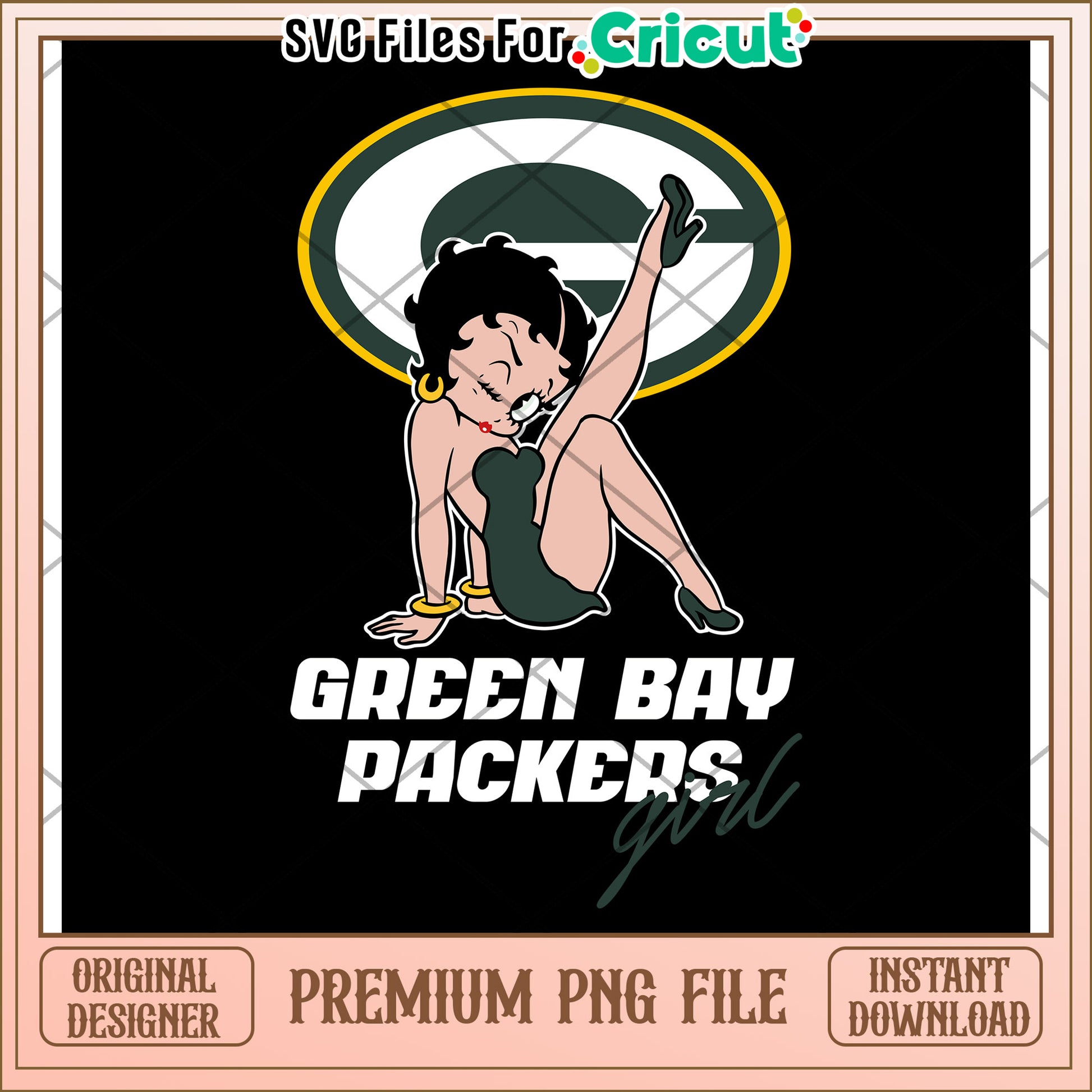 Green Bay Packers girl PNG file, perfect for crafting projects