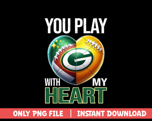 Green Bay Packers play with my heart png, Green Bay Packers png