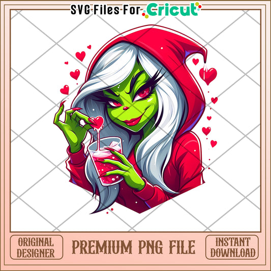 Green Girl Valentines Day PNG