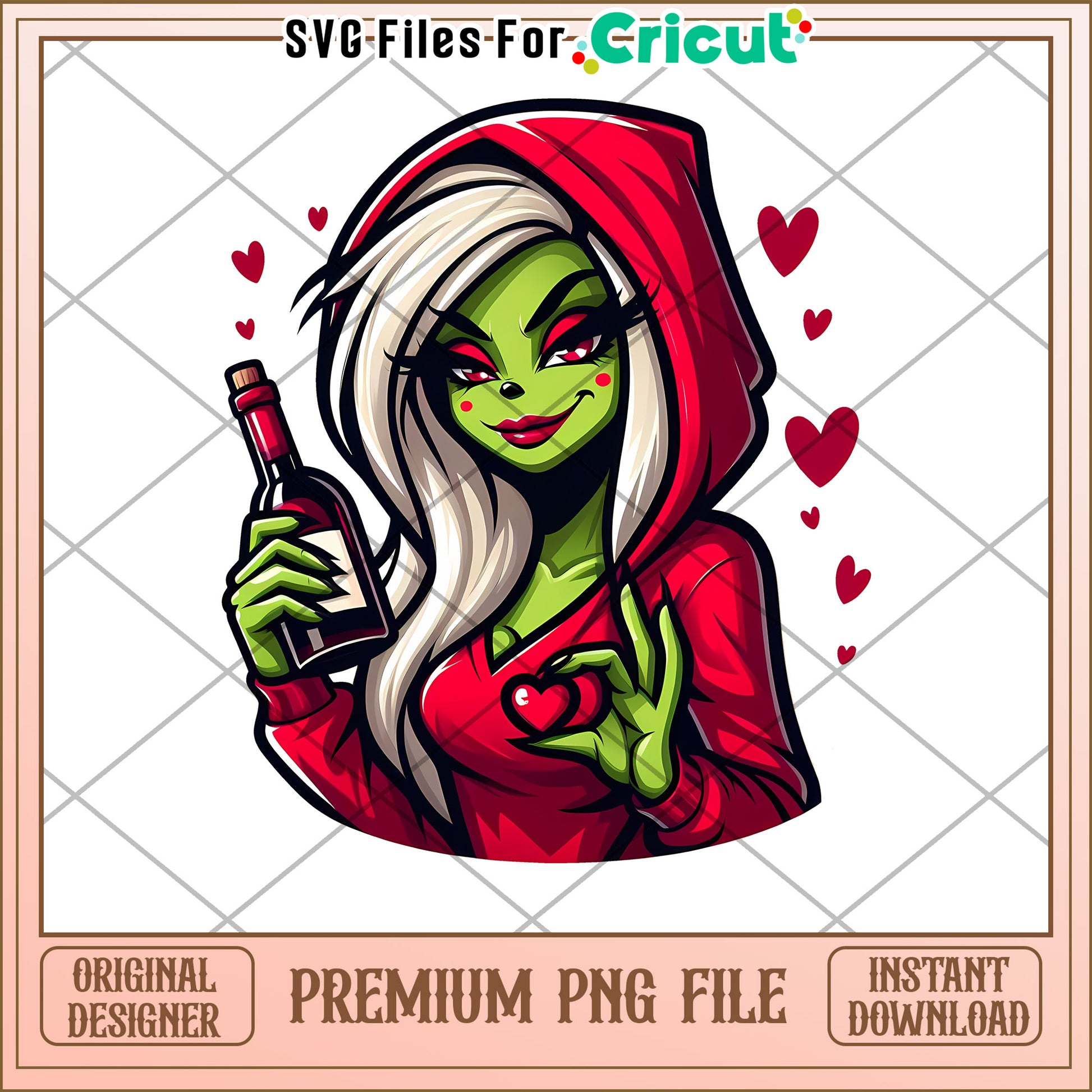 Green Girl Wine PNG Instant Download