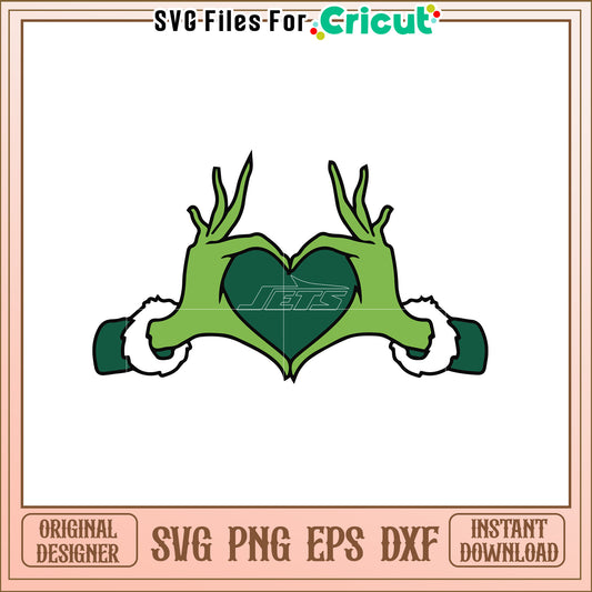 Green Heart Hands SVG Design