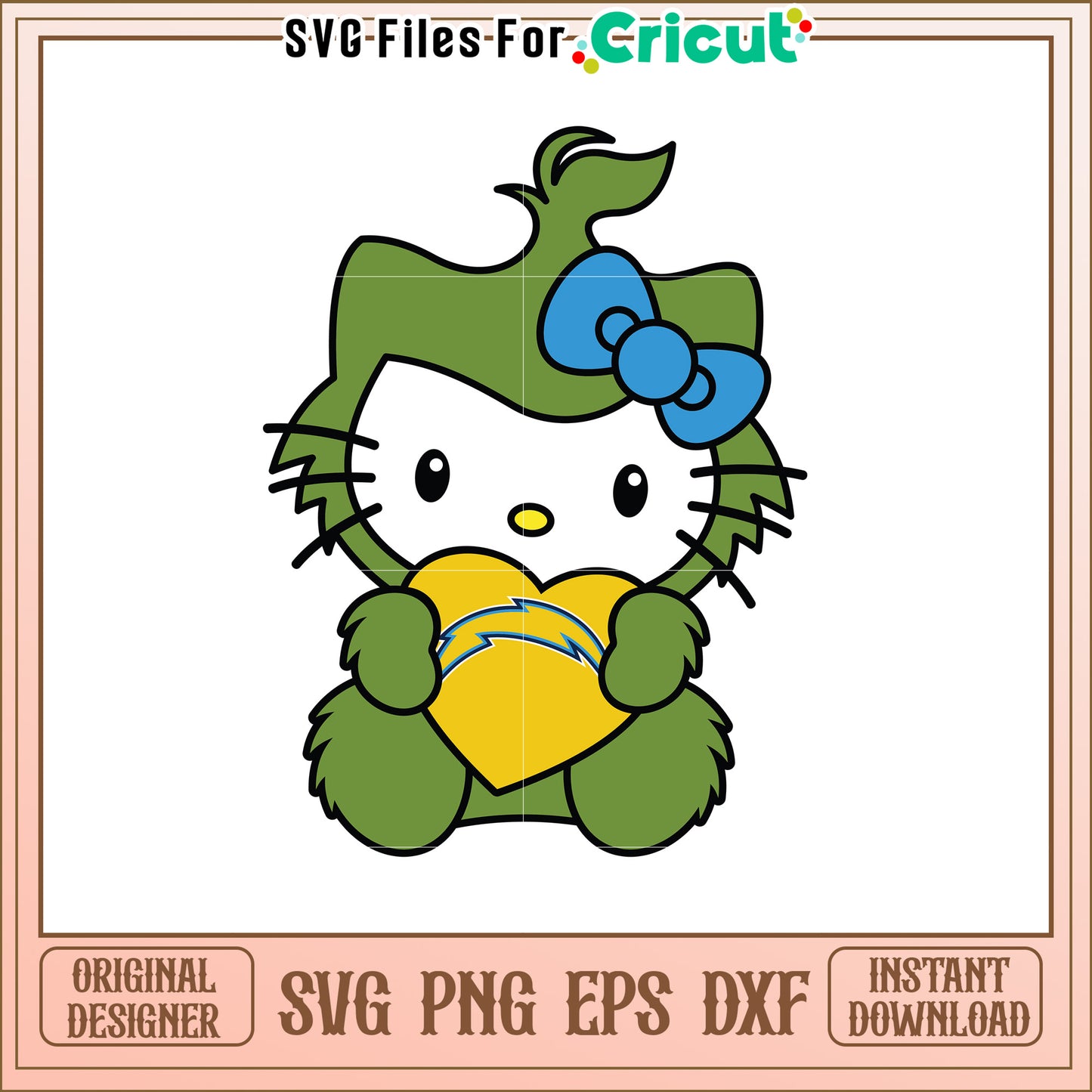 Green Hello Kitty Chargers SVG