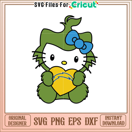 Green Hello Kitty Chargers SVG