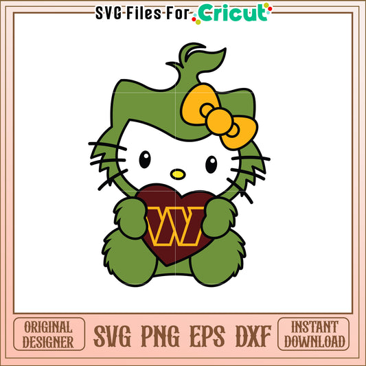 Green Hello Kitty SVG Design