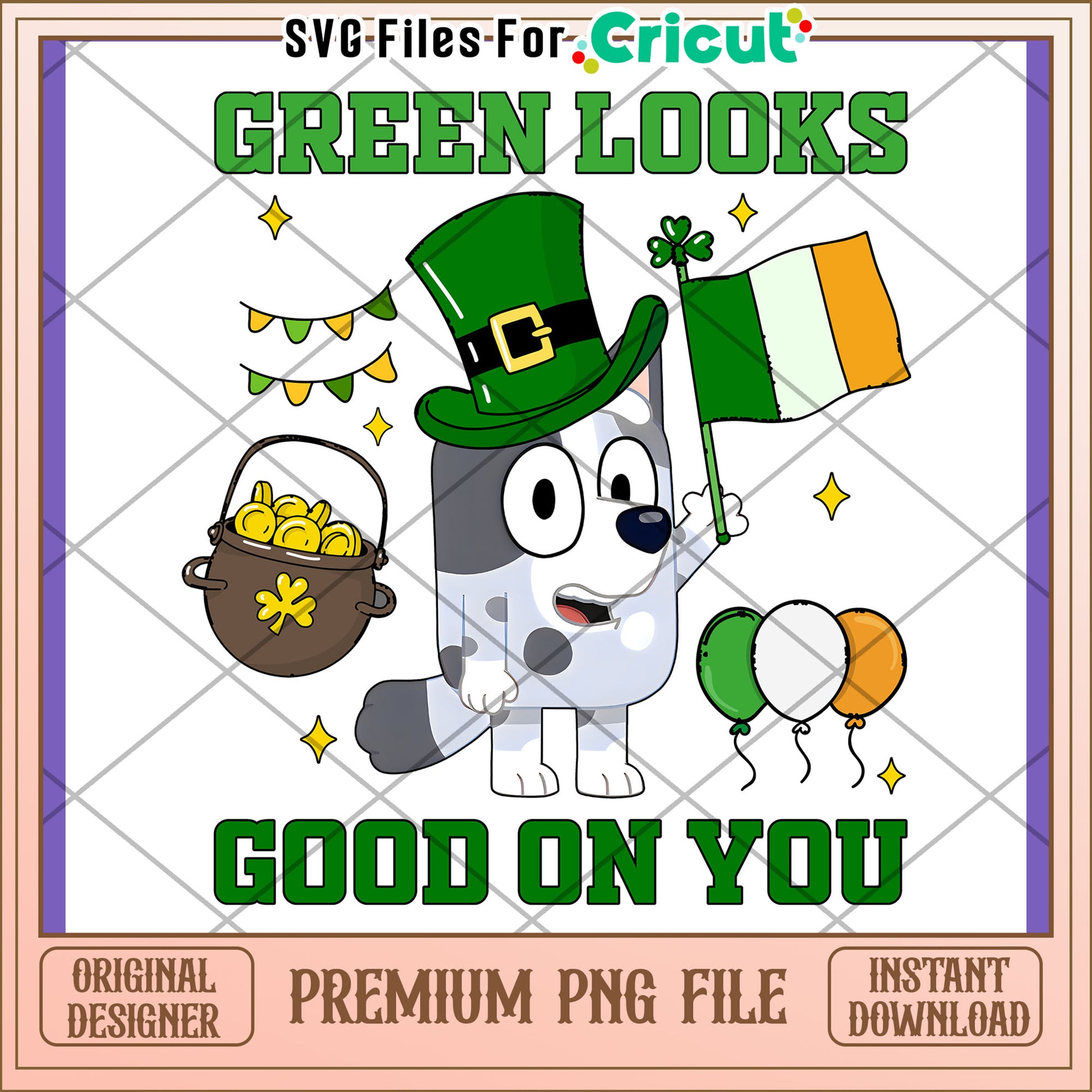 Green Looks Good on You Cute Dog PNG Design Download