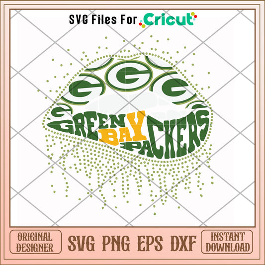 Green Bay Packers lips design svg, Packers svg, new nfl svg