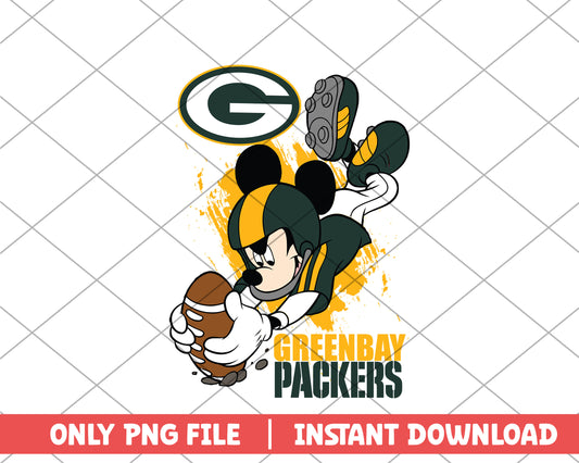 Greenbay packers mickey touch down png, greenbay packers png