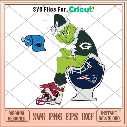 Green bay packers svg, mr grinch cartoon​ svg, the cartoon grinch​ svg