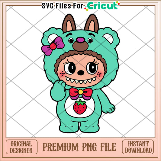 Green bear labubu design png, labubu candy png, pop mart labubu dolls​​ png