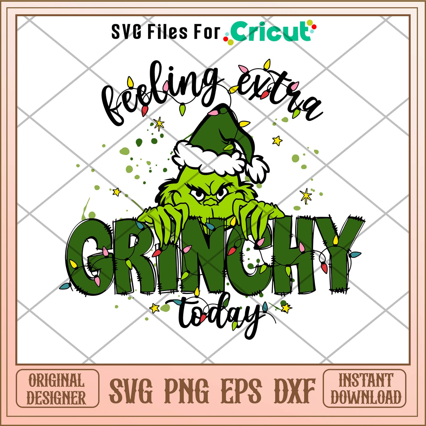 Green christmas feeling extra today svg, the grinch cartoon film​​ svg