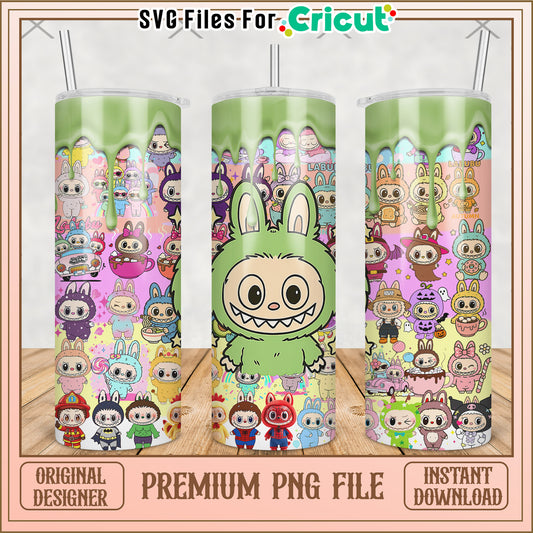 Green labubu tumbler png, labubu doll png, labubu toys png