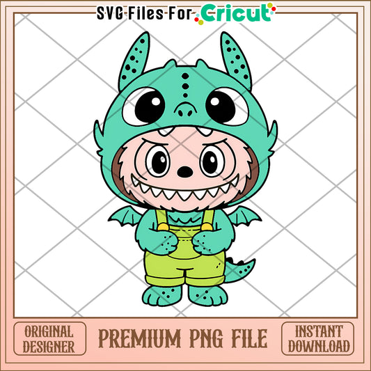 Green toothless costume png, secret labubu​ png, labubu art​​​ png