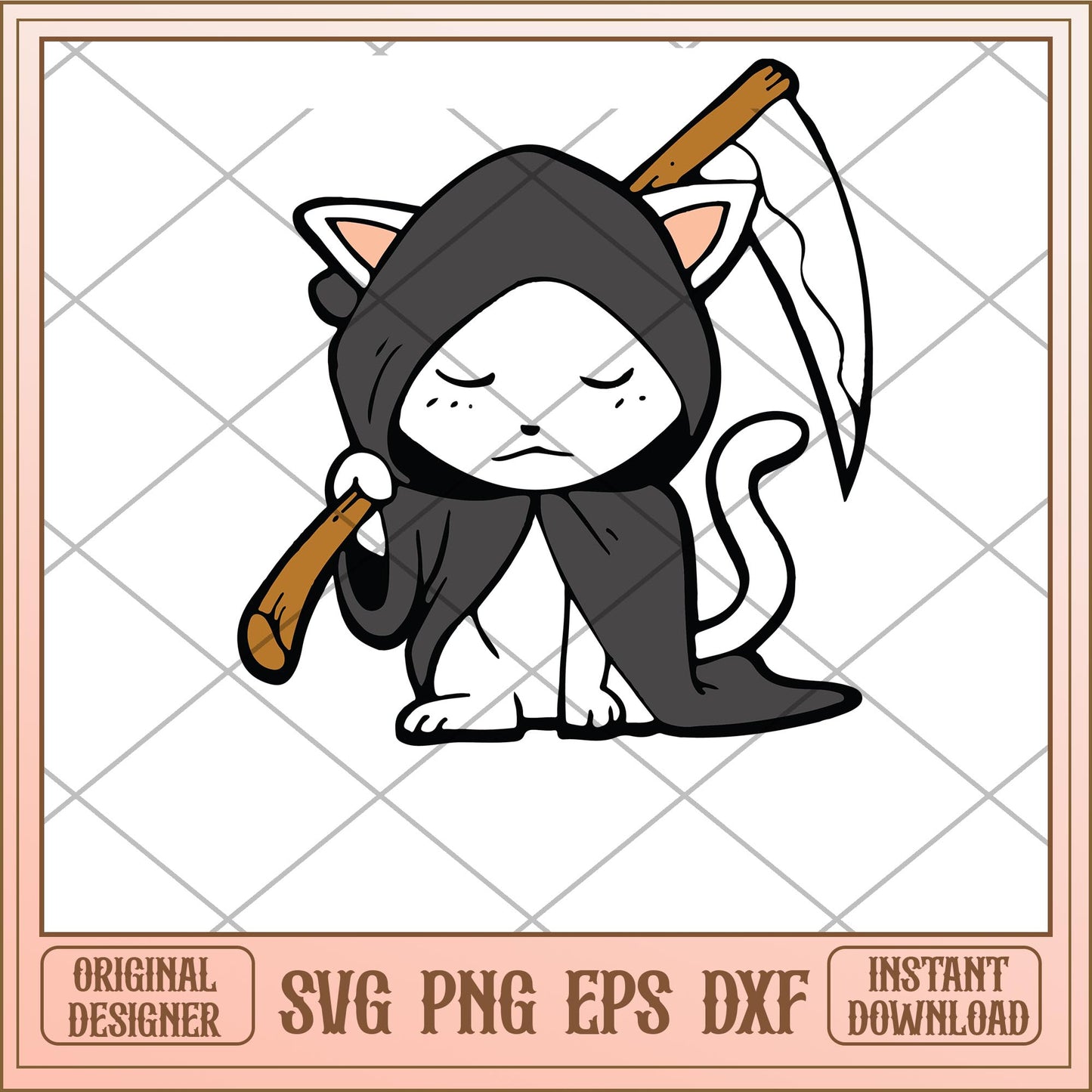 Grim reapurr svg, Cat halloween characters svg, digital download