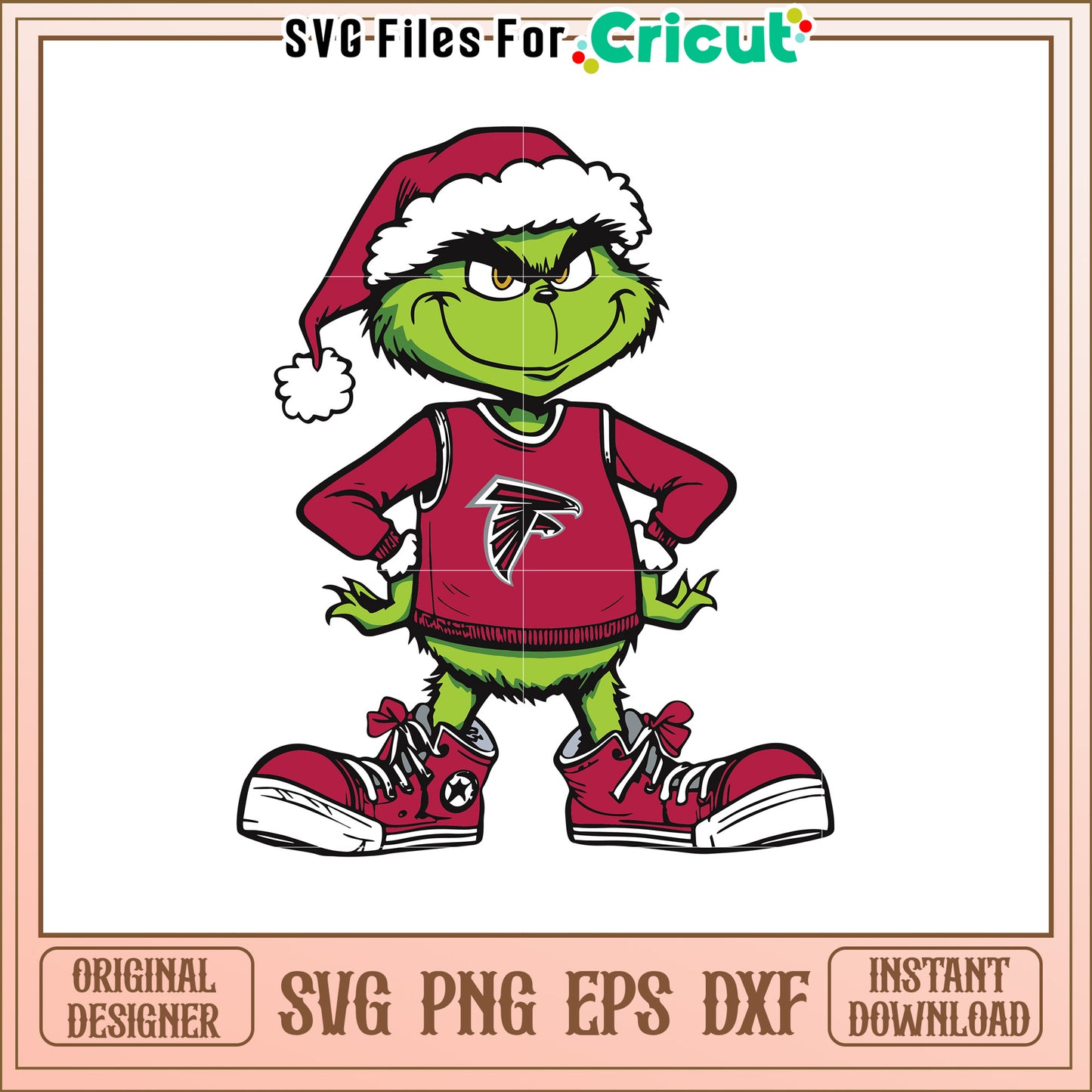 Grinch Atlanta Falcons Christmas SVG