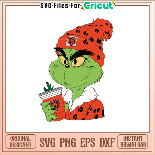 Grinch Bears Fan SVG Design