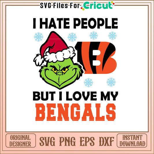 Grinch Bengals SVG Christmas Design