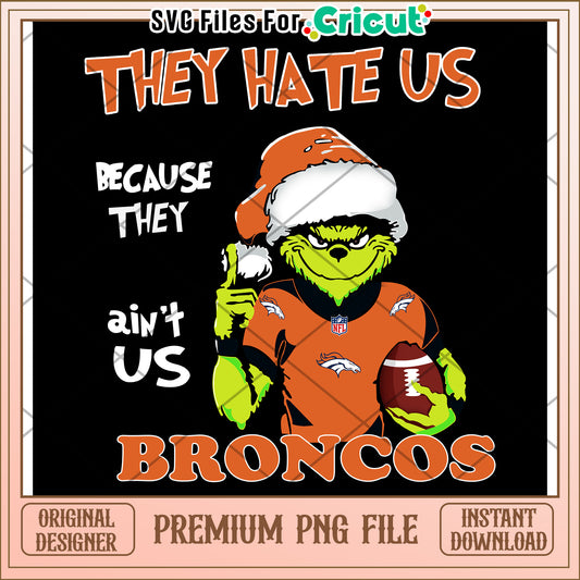 Grinch Broncos Design, Perfect for Holiday Football Fans