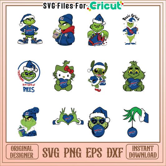 Grinch Buffalo Bills SVG Bundle Instant Download