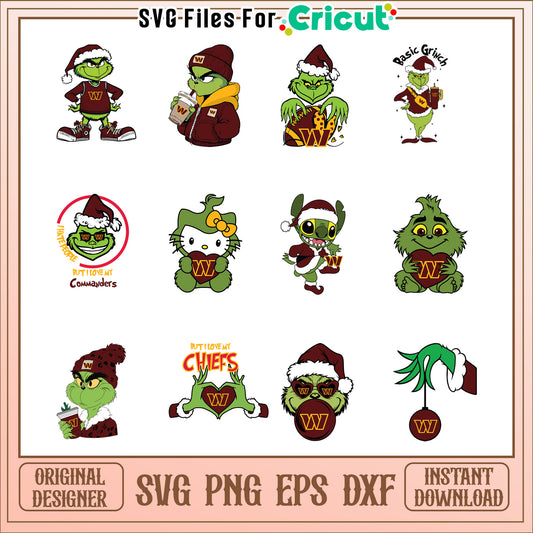 Grinch Bundle SVG PNG EPS DXF Files