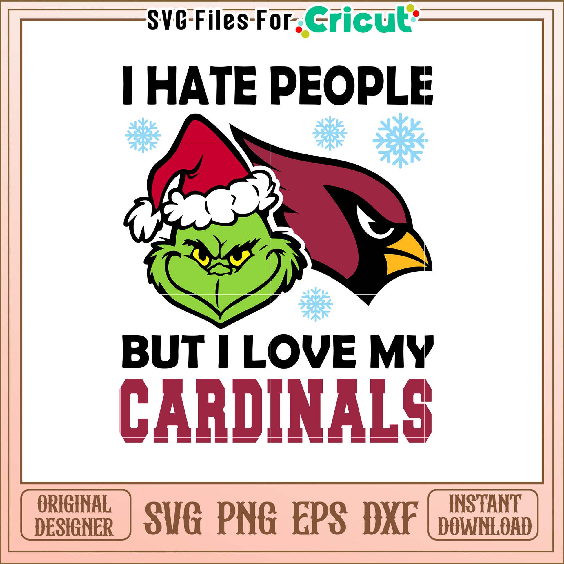 Grinch Cardinals Christmas SVG