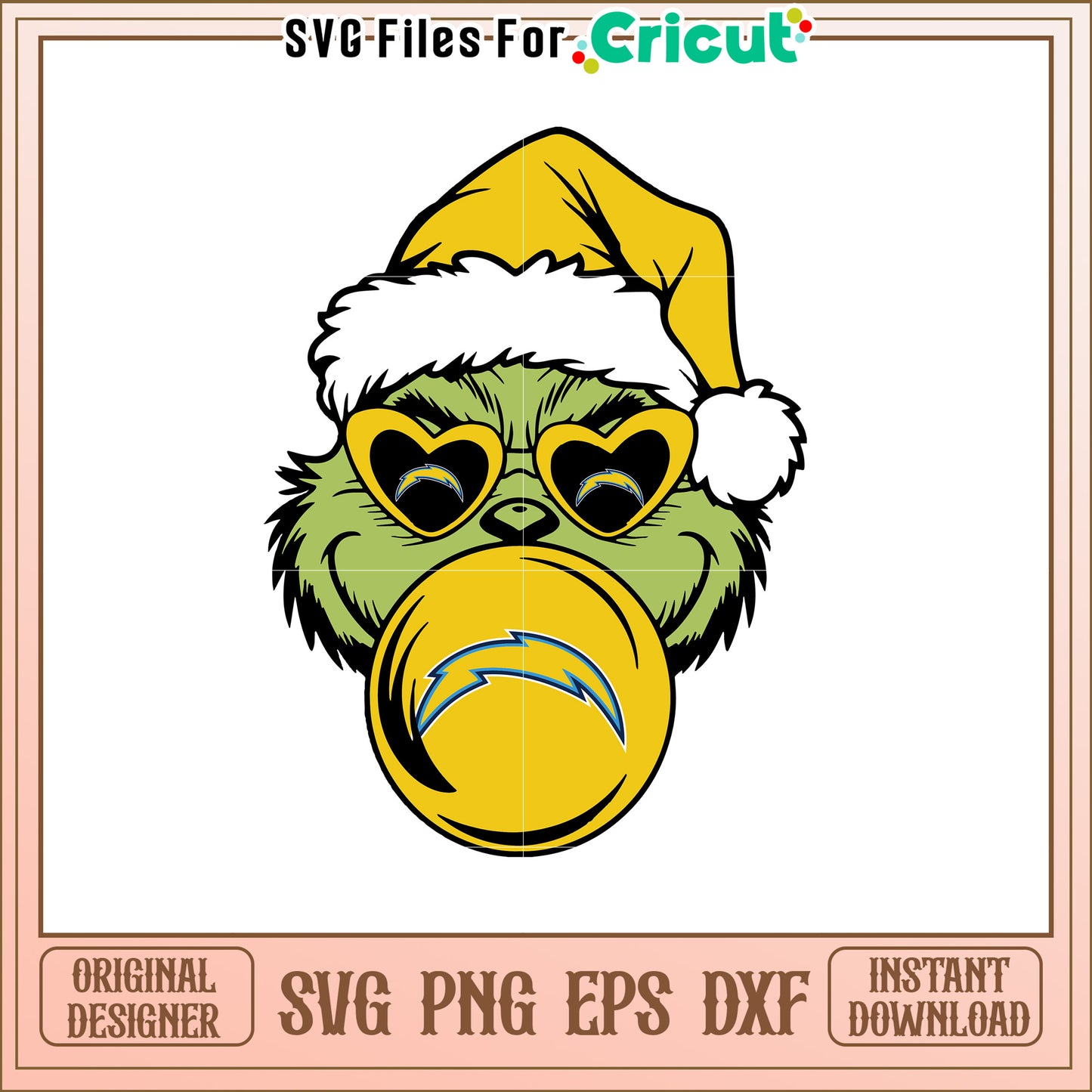 Grinch Chargers Christmas SVG Design