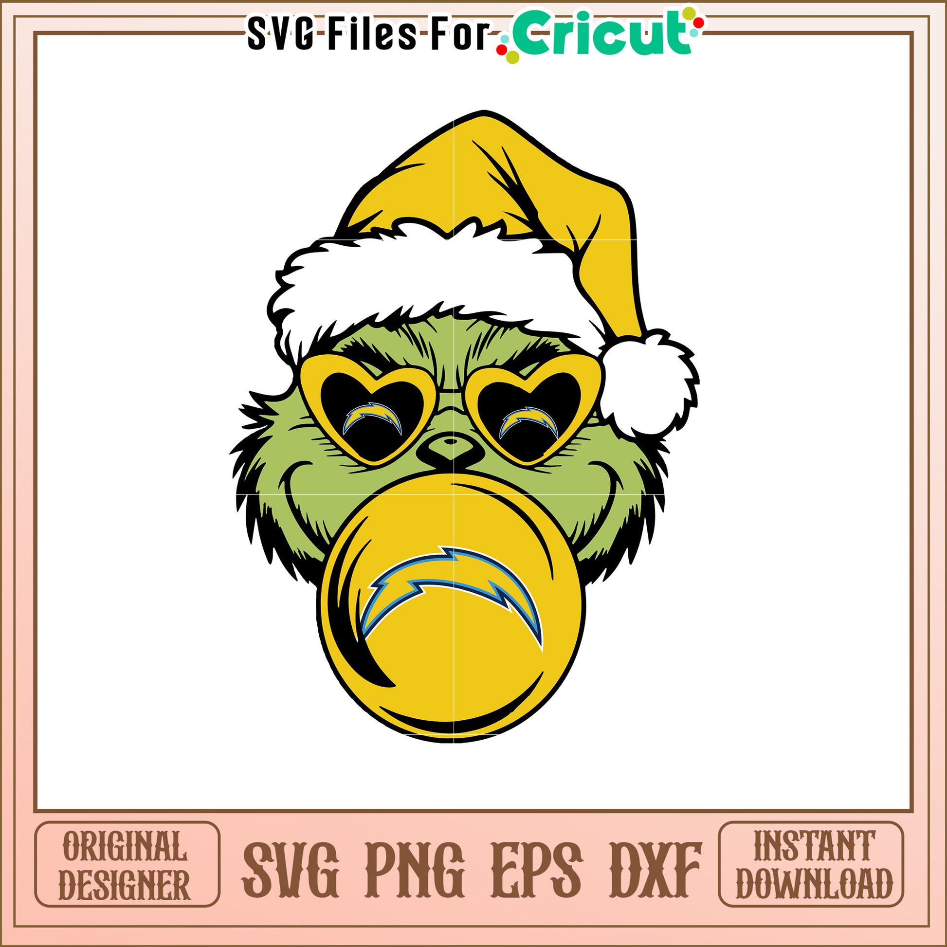 Grinch Chargers Christmas SVG Design