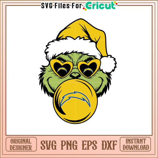 Grinch Chargers Christmas SVG Design