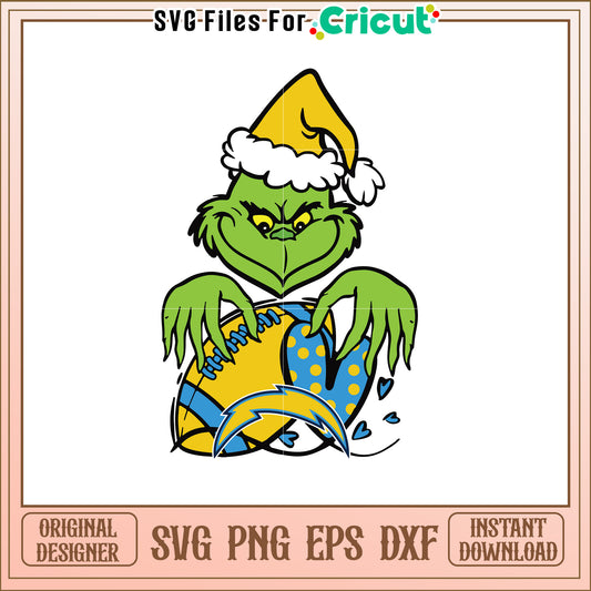 Grinch Chargers Football SVG Design