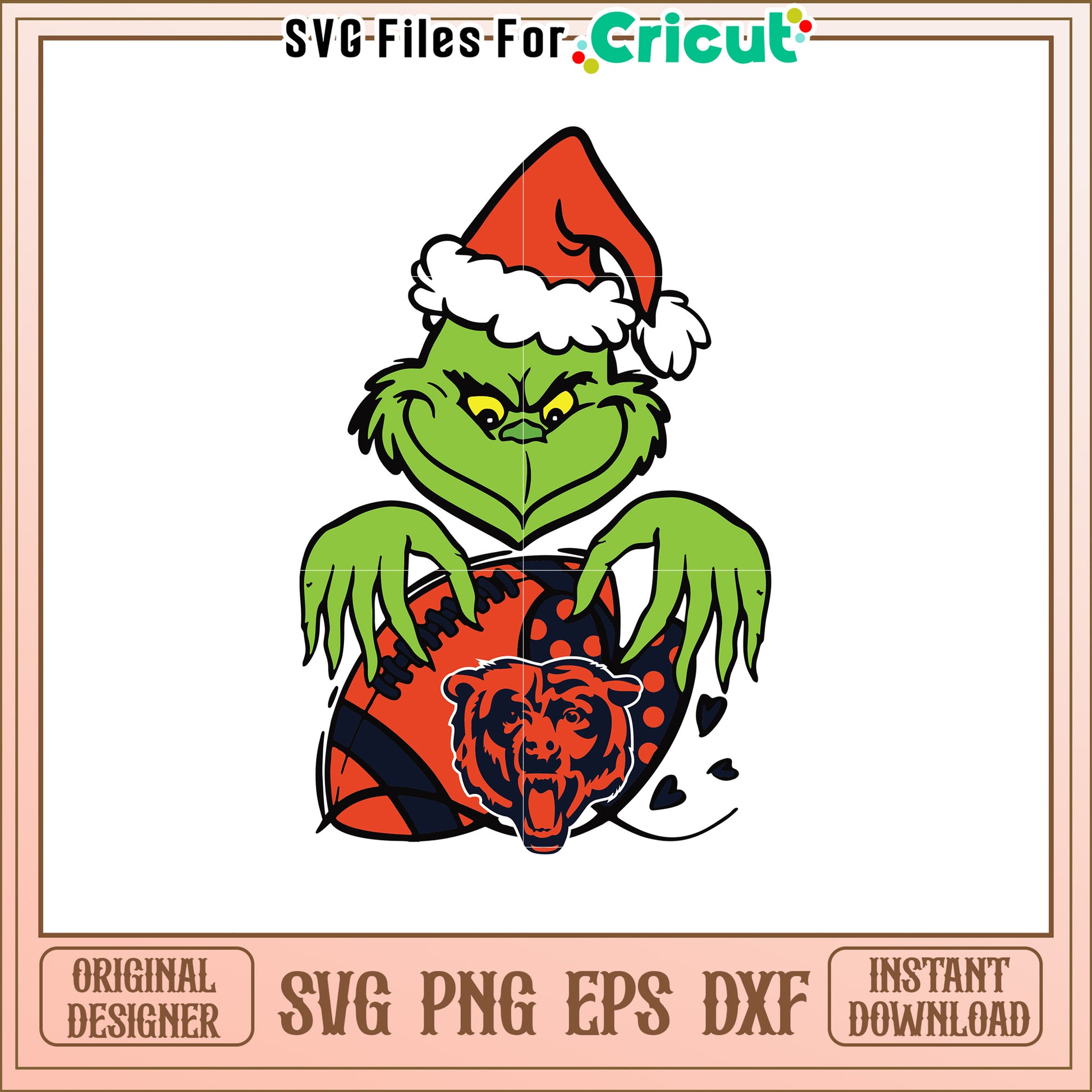 Grinch Chicago Bears Christmas SVG
