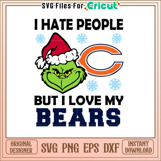 Grinch Chicago Bears SVG