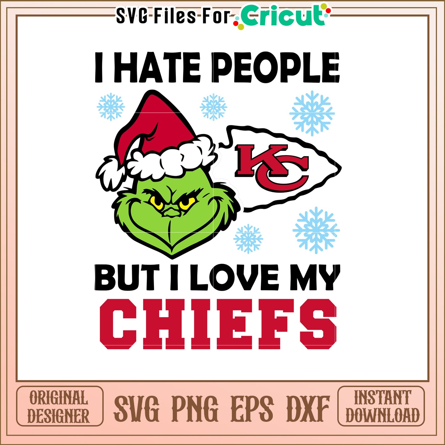 Grinch Chiefs Christmas SVG Design