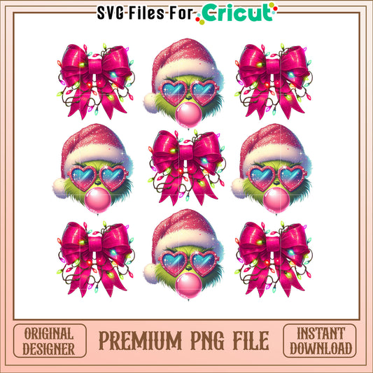 Grinch Christmas Bow PNG Images
