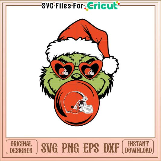 Grinch Christmas Browns Football SVG