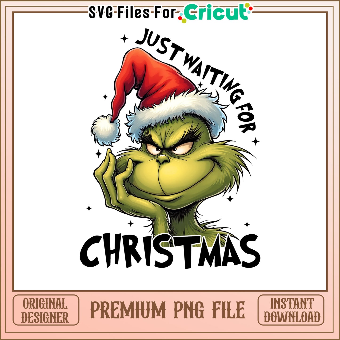 Grinch Christmas Design PNG, Perfect for Holiday Crafts and Gifts