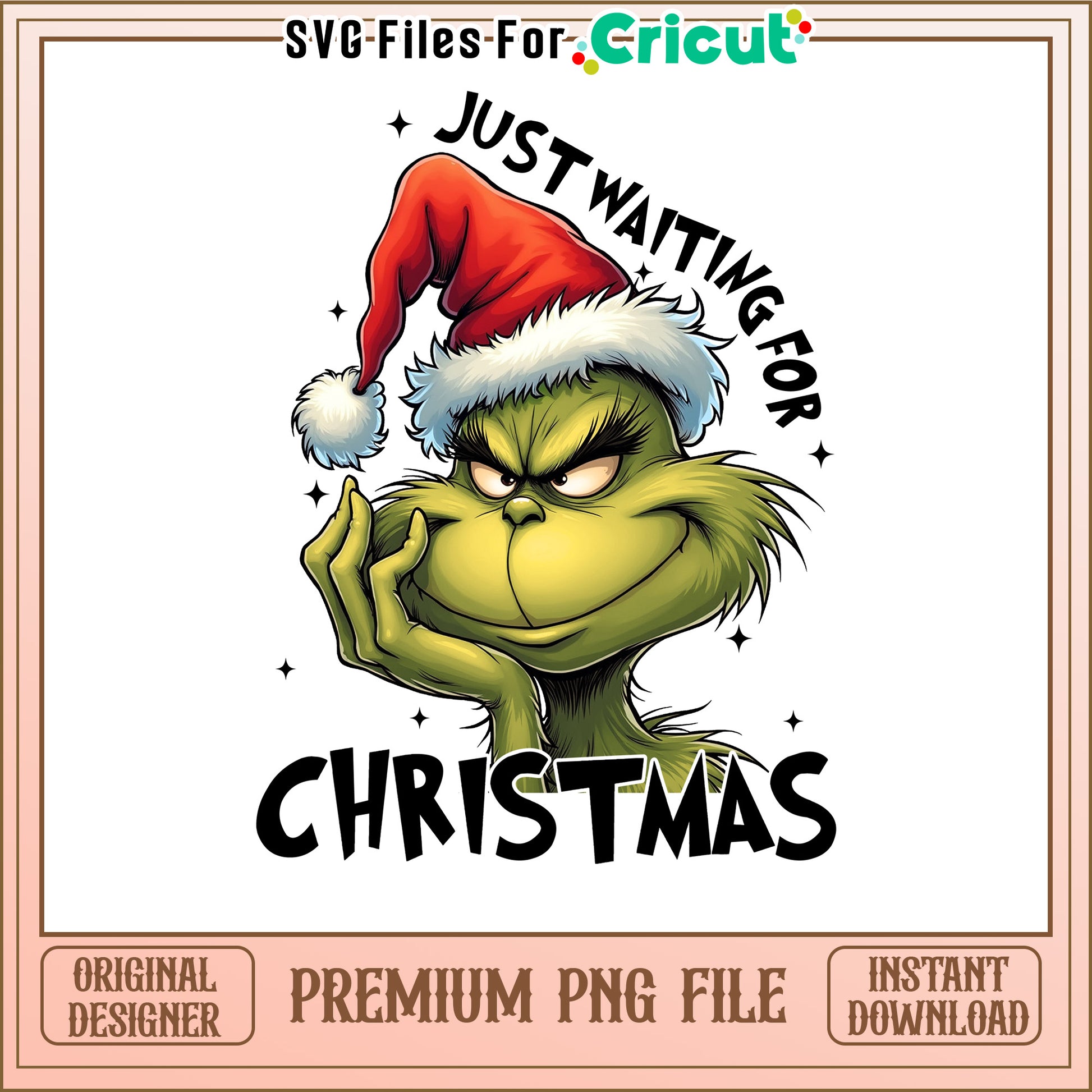 Grinch Christmas Design PNG, Perfect for Holiday Crafts and Gifts