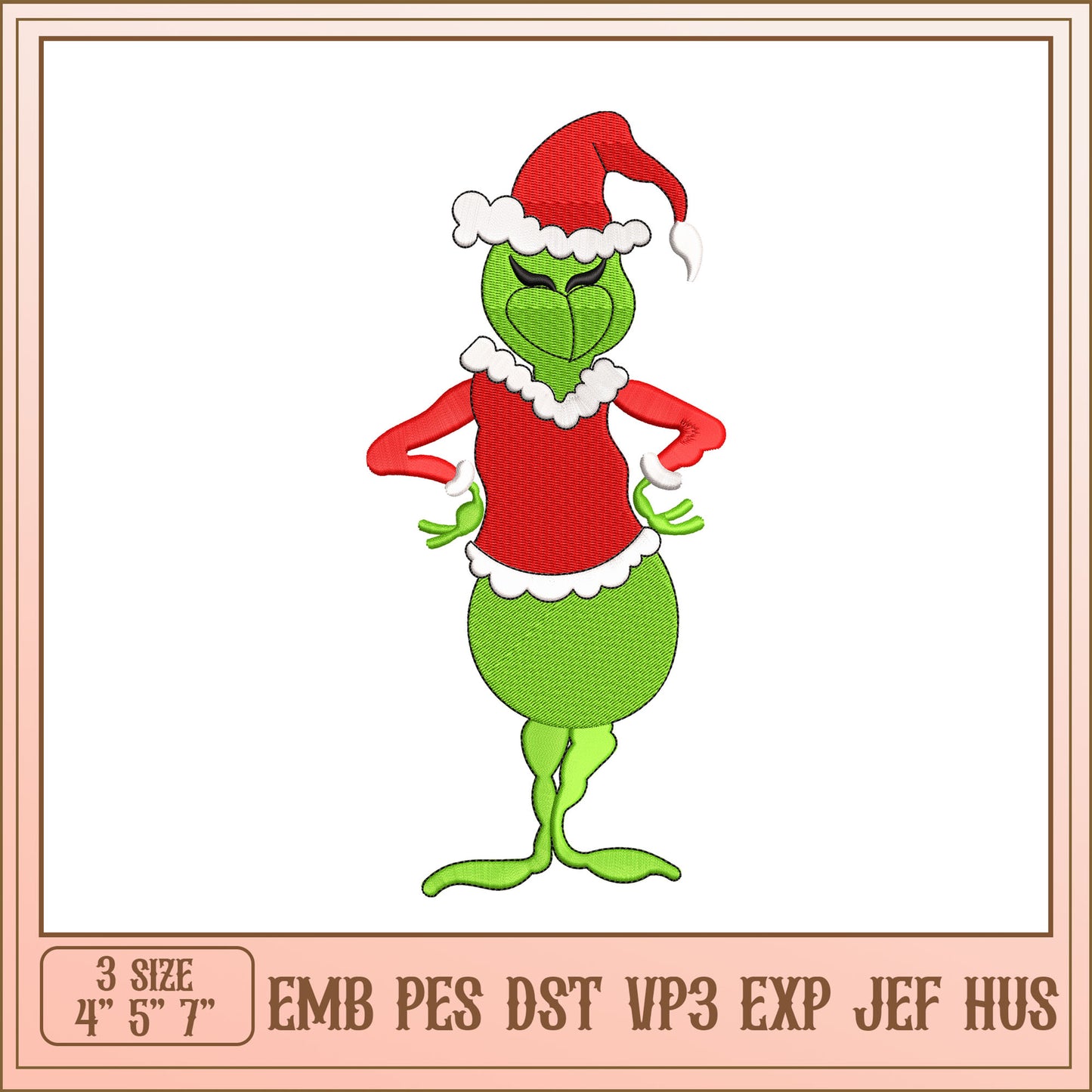 Grinch Christmas Embroidery Design