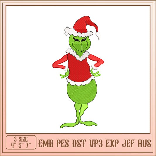 Grinch Christmas Embroidery Design