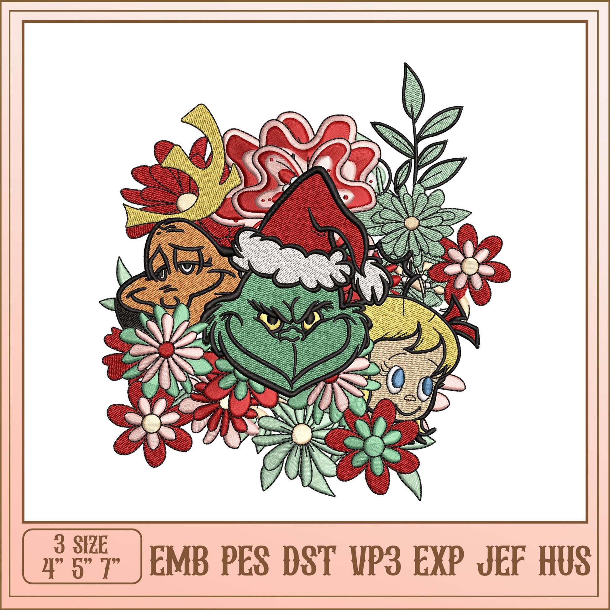 Grinch Christmas Embroidery Design