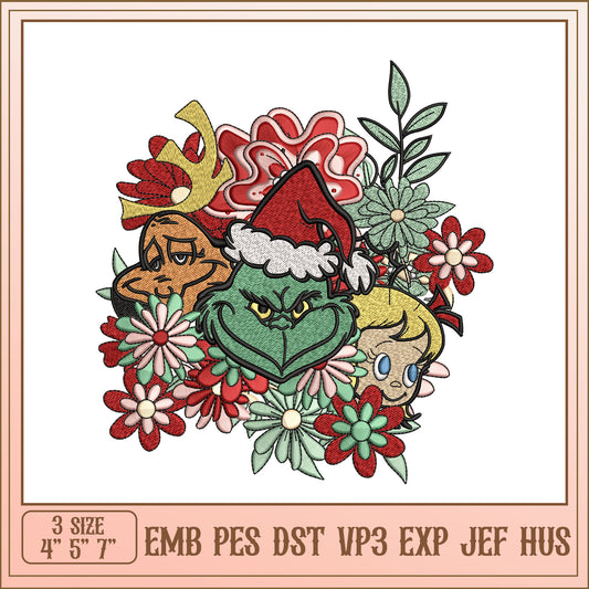 Grinch Christmas Embroidery Design