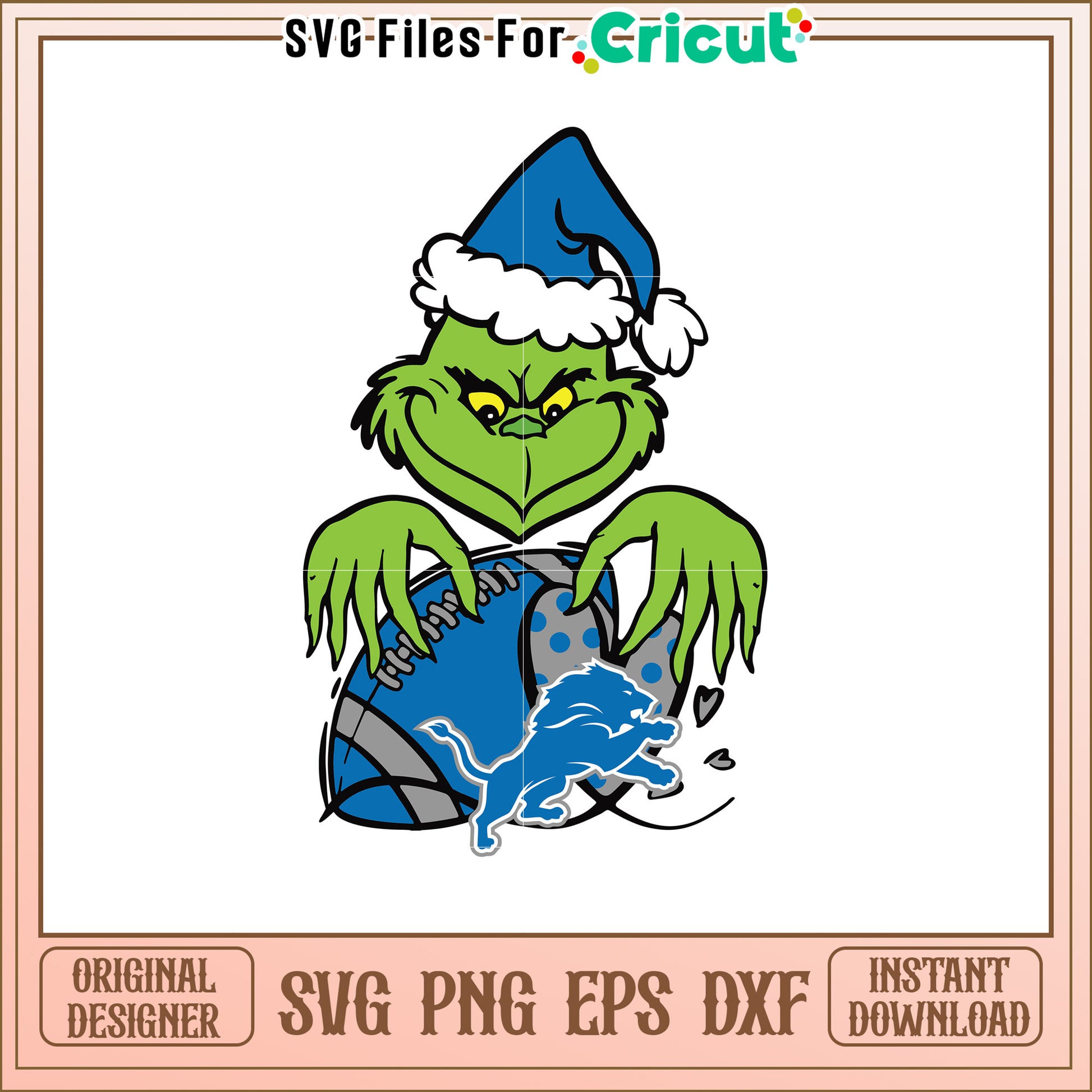 Grinch Christmas Football SVG Design for Fans