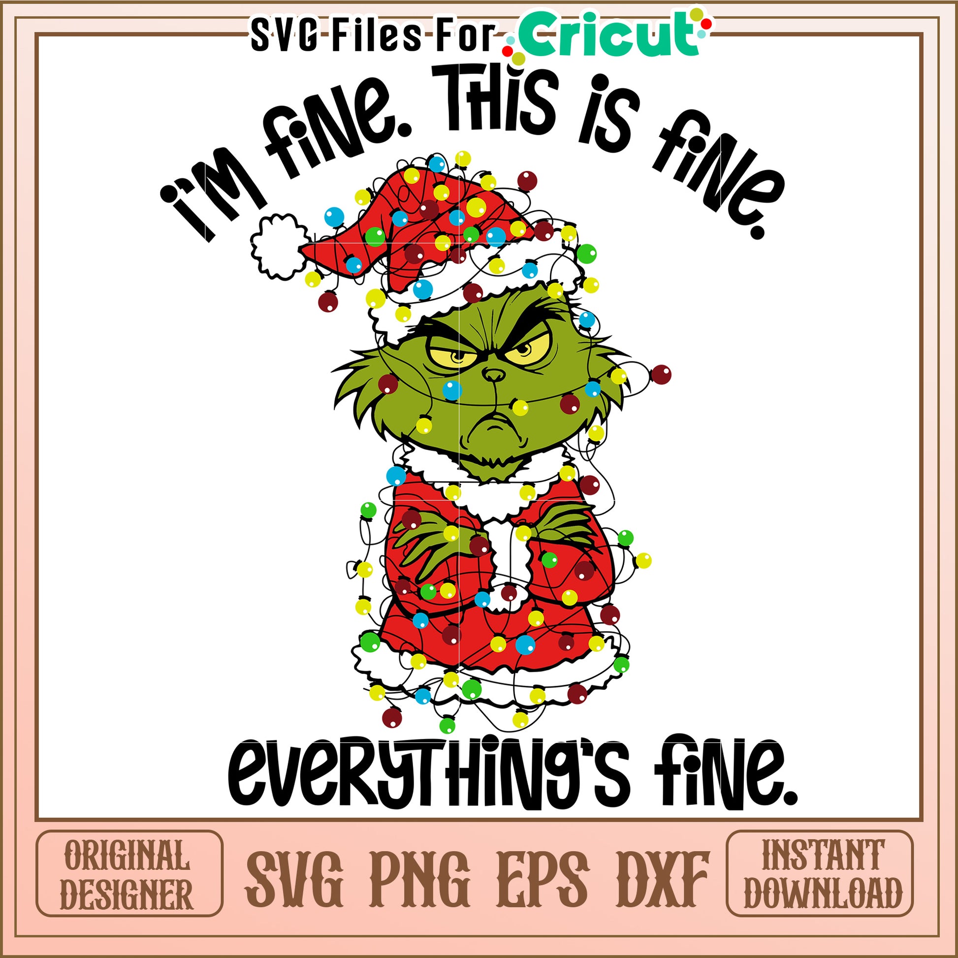 Grinch Christmas Lights SVG Design
