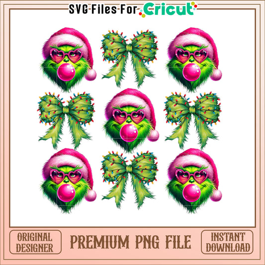 Grinch Christmas PNG  Bows & Bubblegum