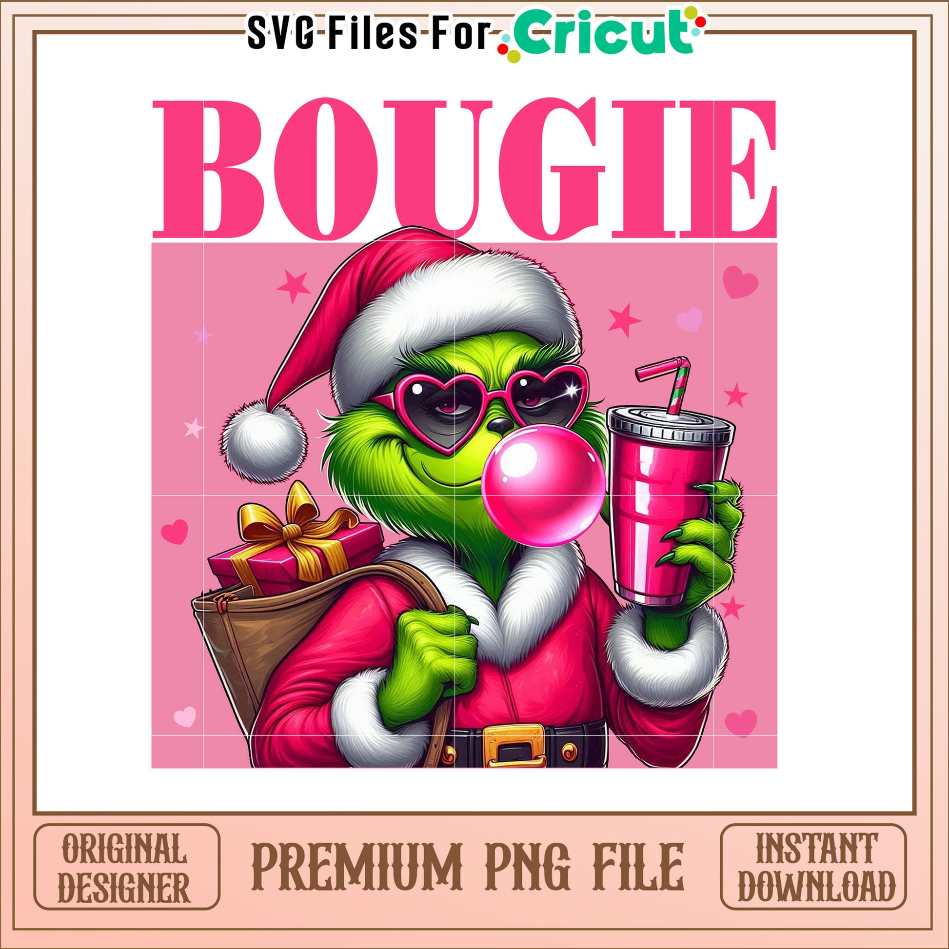 Grinch Christmas PNG Pink Xmas Grinch Image