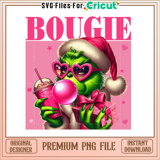 Grinch Christmas PNG Pink & Cute Design