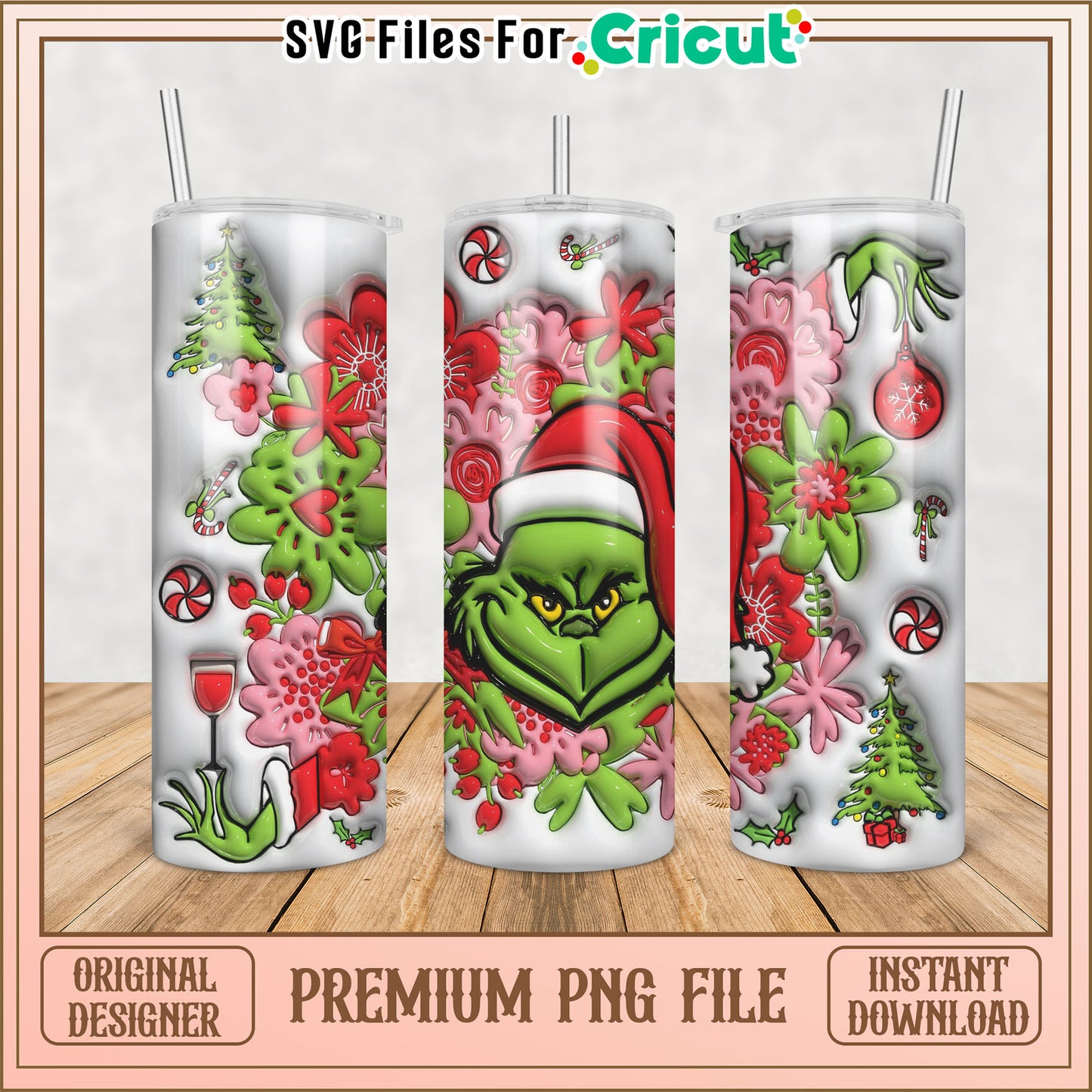 Grinch Christmas PNG Sublimation Design